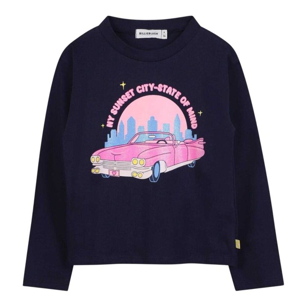 Billieblush Childrens/Kids Graphic Long-Sleeved T-Shirt / Navy